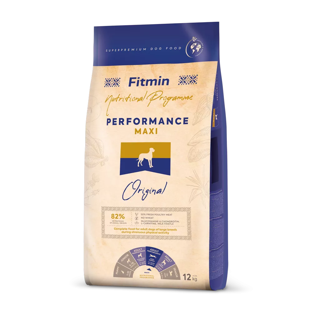 Super-premium food for adult dogs of large breeds, with an increased energy content