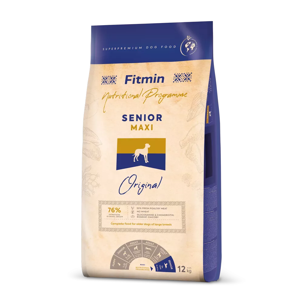 Super-premium food for adult dogs of large breeds above 7 years of age, with an effective complex of antioxidants
