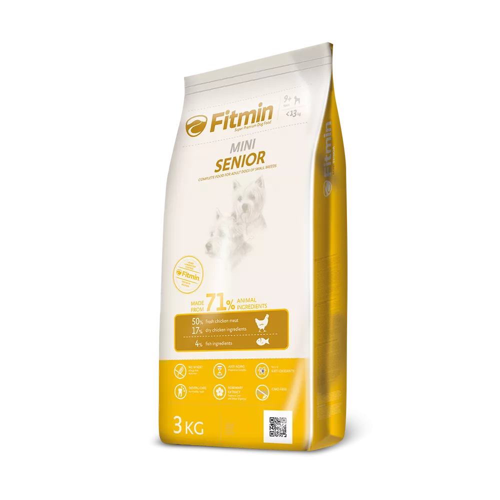 Super-premium food for adult dogs of small breeds above 9 years of age, with an effective complex of antioxidants